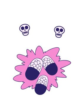 Çizgi filmlerdeki güçlü hapların kafatası animasyonları.