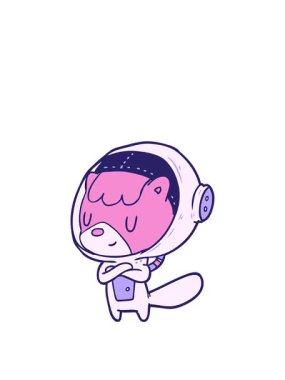 Çizgi film kedisi astronot hayvanların animasyonunu genişletiyor.