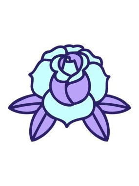 Dövme stili dekoratif bir çiçeğin hareketli çizimi