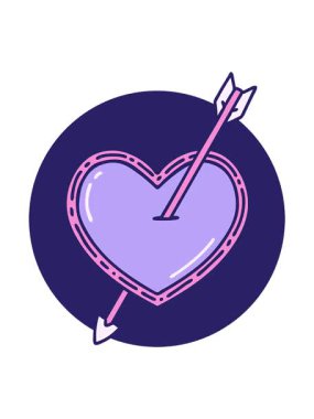 Bir okun ve kalbin dövme stili görüntüsünün canlandırmasını bob ve duraklat