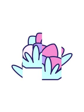 Paskalya yumurtası tasarımının bölünen hareketli animasyonu