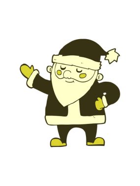 Çizgi film Noel Baba illüstrasyonunun renk animasyonu değişiyor