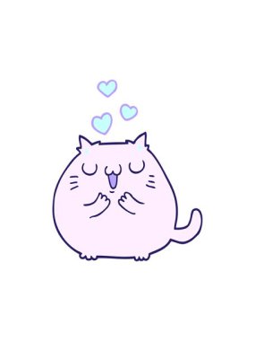 Sevimli çizgi film kedisinin parlak ışık efekti