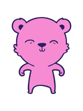 Mutlu çizgi film ayısının titreyen hareketi.