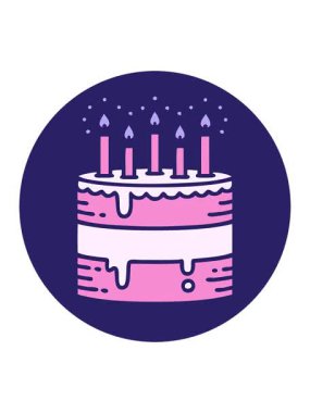 Doğum günü pastası çiziminin basınçlı animasyonu