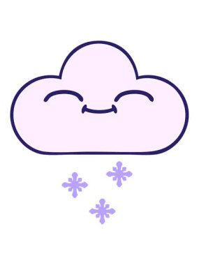 Bir kar bulutunun sevimli karikatürünün canlandırmasını renklendir