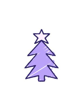 Noel Ağacı Tebeşir resminin radyoaktif ışıltılı animasyonu