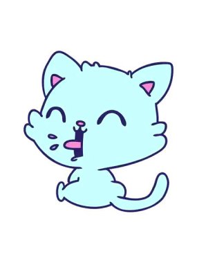 Şirin kawaii kedisinin el yazması çizgi filminin titreşimli animasyonu