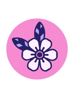 Çiçek karikatür tasarım elementinin dönen hareket animasyonu