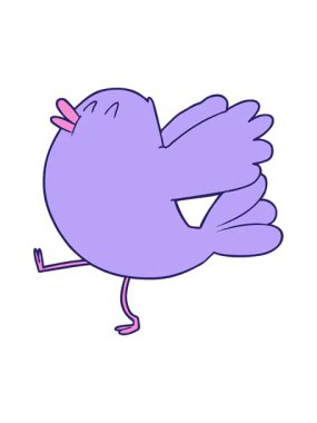 karikatür kanat çırpan kuşun efekt animasyonunu göster