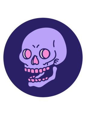 Bir kafatasının ikonik dövme tarzının canlandırmasını salla ve durdur