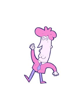 Çizgi film karakteri ofis adamının yıldız patlaması etkisi animasyonu