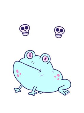 el çizimi ilginç kurbağanın kafatası animasyonu