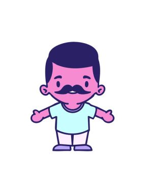 Kolları açık mutlu Hintli adamın hareketli animasyonu