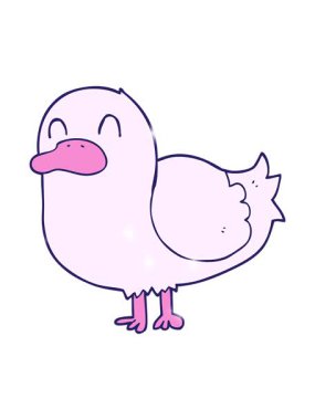 Çizgi film ördek görüntüsünün ışıltı etkisi