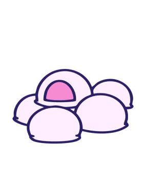 Japon Onigiri pirinç çerezi dizaynının hareketli animasyonu.