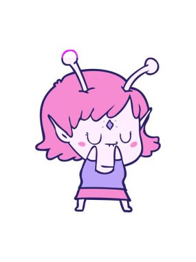 Uzaylı bir kızın çizgi filminin animasyonunu aç.