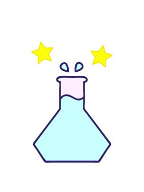 spinning stars animation of cartoon of a science experiment design