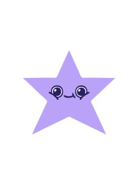 Bir altın yıldızın çizgi filminin basınçlı animasyonu