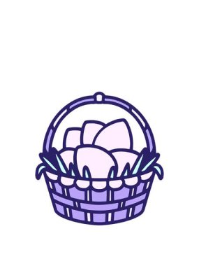 stretching up animation of bright easter basket