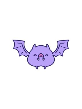 Süper şirin bir cadılar bayramı yarasasının çizgi filminin bölünme etkisi.