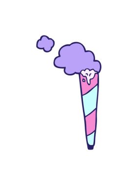 Çizgi film karalamalarının hareketli animasyonları sarılı sigaralar.