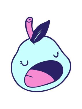 Tatlı armut çizgi filminin titreyen hareketli animasyonu