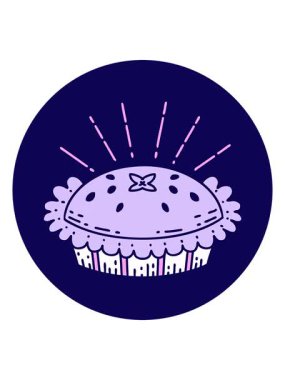 Dövme stili bir ikonun neon ışık efekti inanılmaz bir turta.