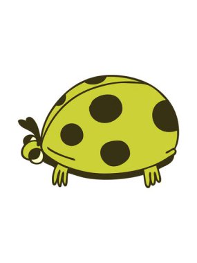 Değişen renkli çizgi film uğur böceği animasyonu