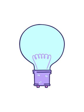 Garip çizgi film ampulü çizilmiş elin dönen hareket animasyonu