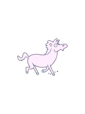 Çizgi film koşan atların radyoaktif parlayan animasyonu