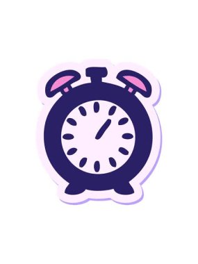 Tatlı bir çizgi film alarmının çıkartmasının canlandırmasını bob ve duraklat