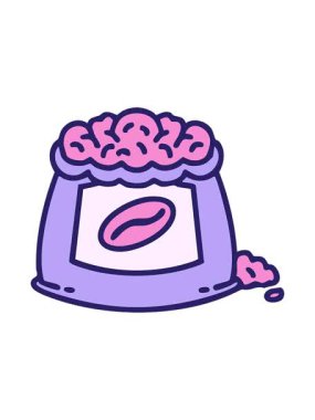 Brezilya kahve çekirdeklerini çizen basınçlı animasyon.