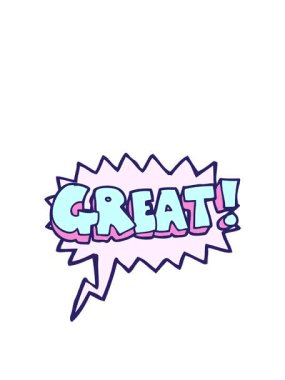 Büyük el yazması konuşma balonu çizgi film sembolünün animasyonunu genişletiyorum