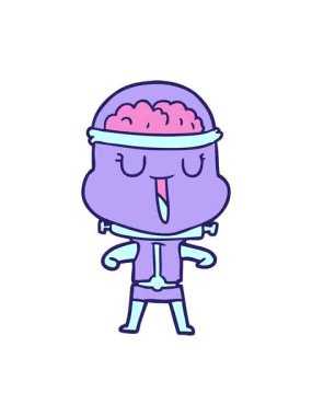 Mutlu robot çizgi filminin efekt animasyonunu görüntüle