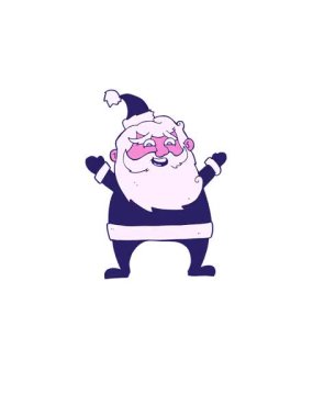 Neşeli Noel Baba çizgi filminin canlandırması yükseliyor ve yüzüyor.