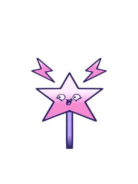 Sihirli bir değneğin gölgeli çizgi filminin hareketli animasyonu