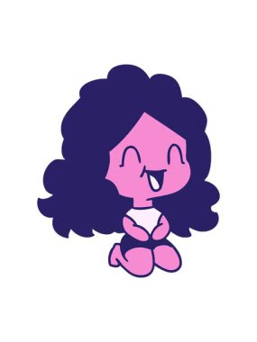 Çizgi film karakteri Şirin Kawaii Mutlu Kız 'ın Dönen Hareketi