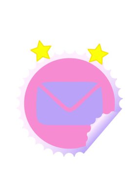 dönen yıldızlar kağıttan bir zarfın karikatürünün animasyonu