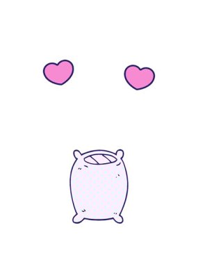 dönen kalpler çizgi film animasyonu karalama yatak yastığı