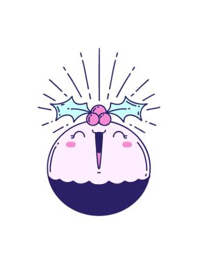 Geleneksel dövme stili Noel pudinginin canlandırmasını salla ve durdur