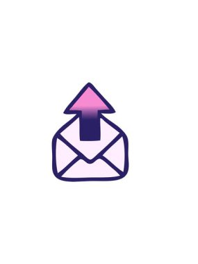 Bir e-posta işaretinin gradyan gölgelendirilmiş çizgi filminin yatay titreşimli animasyonu