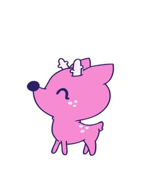 bir kawaii geyiğinin karikatür çiziminin hareketli animasyonu