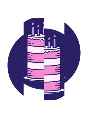 Doğum günü pastası karalamalarının bölünen hareketi.