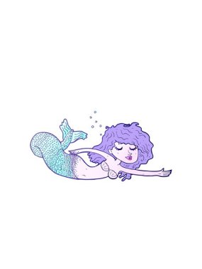 Çizgi film deniz kızı tasarımının yanıp sönen radyal çizgileri.