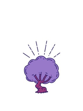 Geleneksel dövme stili ağaç çiziminin zıplama hareketi animasyonu