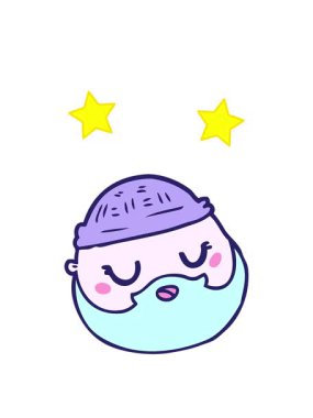 dönen yıldızların canlandırması sakallı bir erkek yüzü.