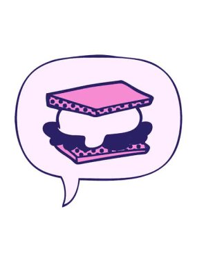 çizgi roman tarzında konuşma baloncuğu ile smore çizgi filminin efekt animasyonunu göster