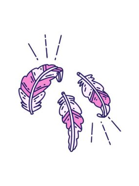 Geleneksel dövme tarzı tüylerin sallanarak canlandırılması