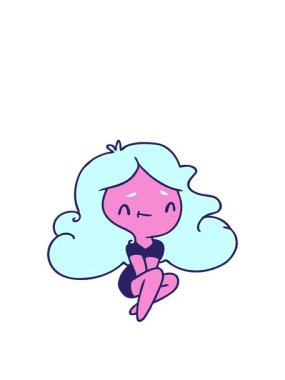 Tatlı Kawai kızının çizgi film çiziminin animasyonunu genişletiyorum.